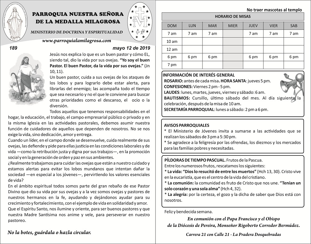 Volante la milagrosa 12 de mayo de 2019