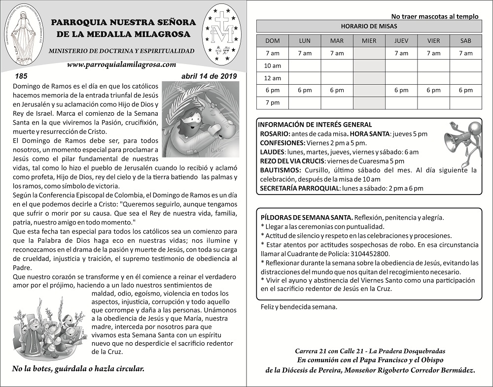 Volante la milagrosa 14 de abril de 2019