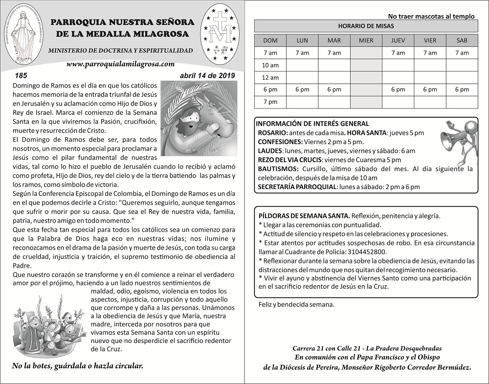 Volante la milagrosa 14 de abril de 2019