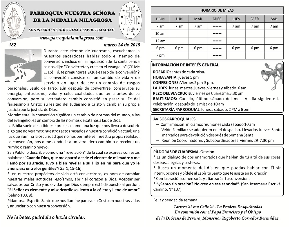 Volante la milagrosa 24 de marzo de 2019